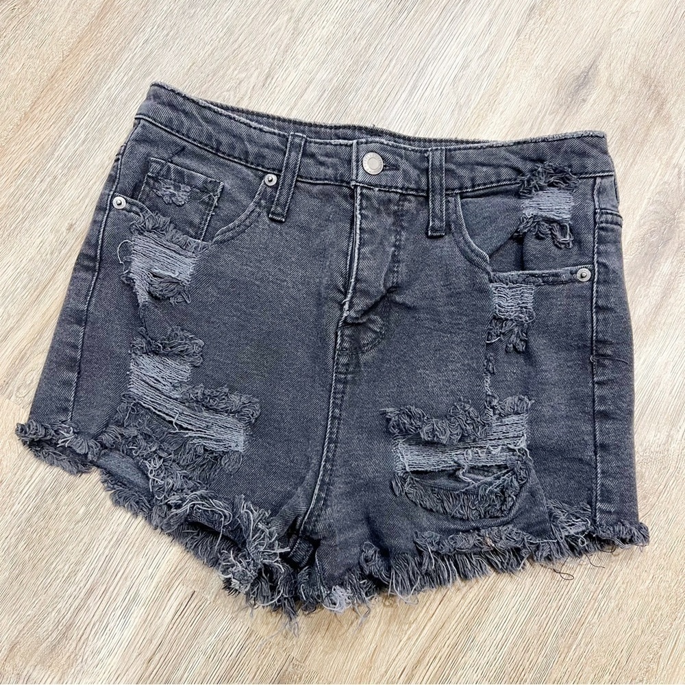 Mossimo Black Distressed Denim Shorts